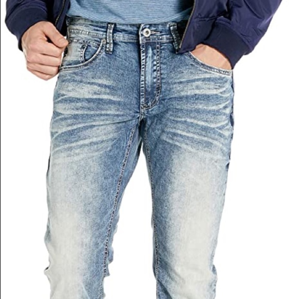 Light Worn Slim Stretch Jeans